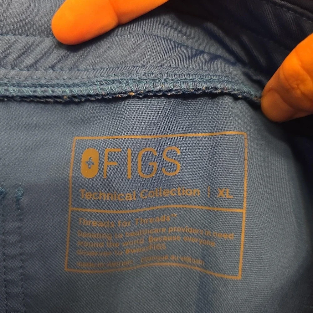 FIGS‎ Technical Collection Pants Mens XL Blue Jogger Scrub Elastic Waist Cargo